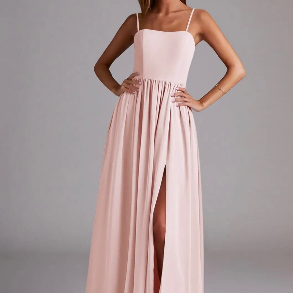 Azazie Calianna Dress in Blushing Pink